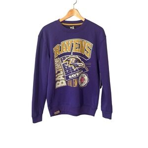 NFL Ultra Game Baltimore Ravens Sweatshirt Small Purple Cotton Blend NWT